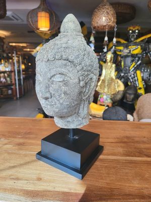 Handmade sandstone buddha head