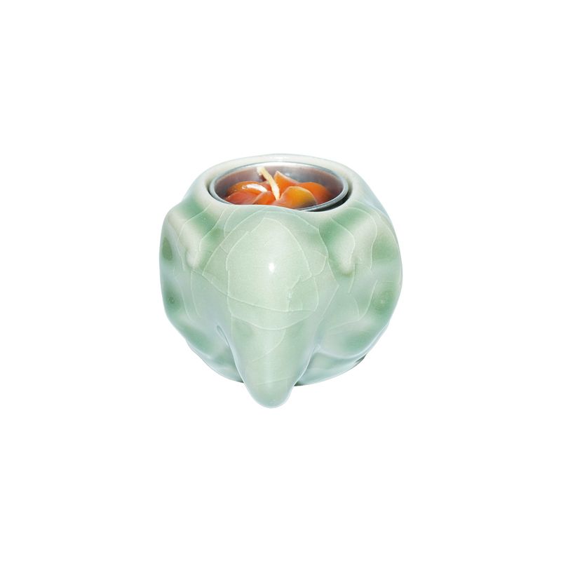 Elephant ceramic Candle holder - Green