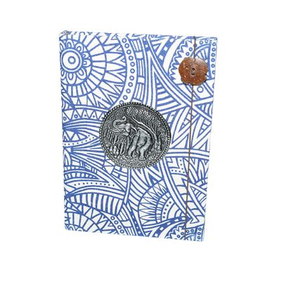 Handmade notebook - White &amp; Blue