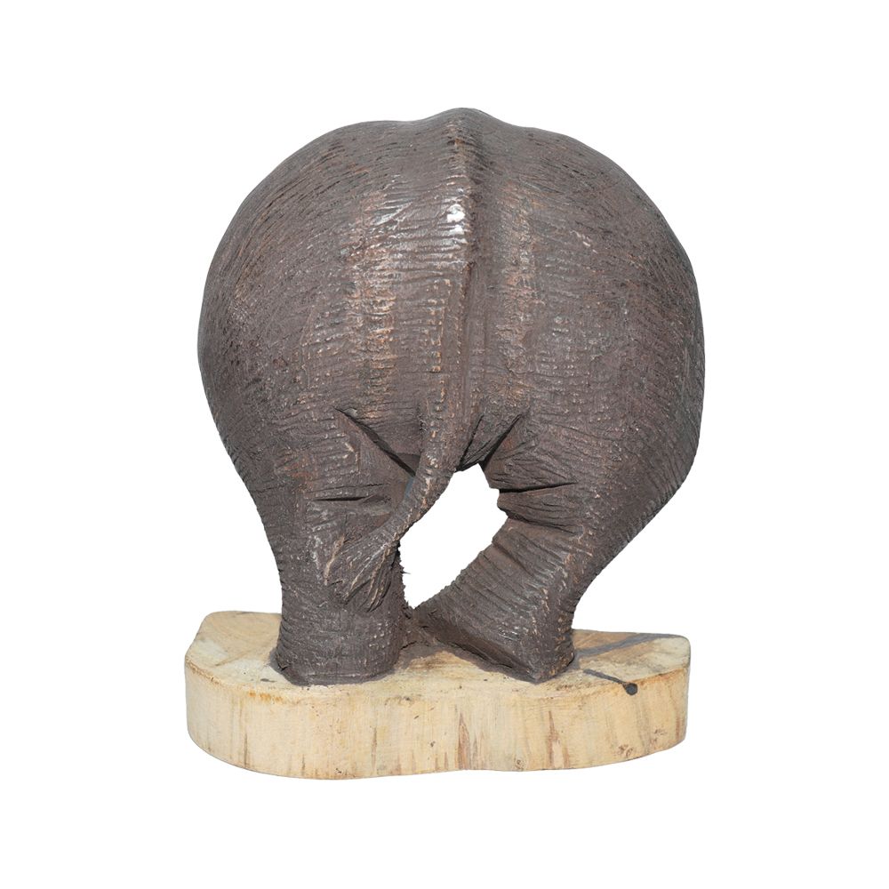 Handmade wooden Elephant bum - Small dark bum