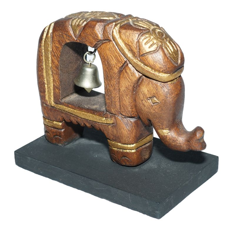 Handmade wooden Elephant with bell