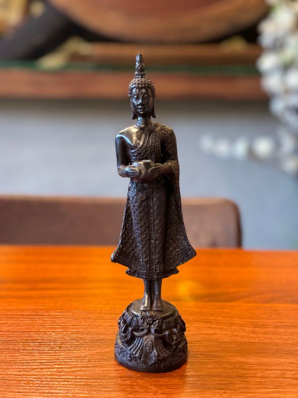 Resin Buddha in Holding Alms Bowl Posture