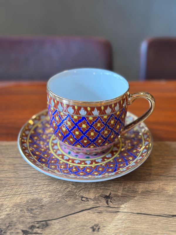 Benjarong Coffee Cup and Saucer (B)