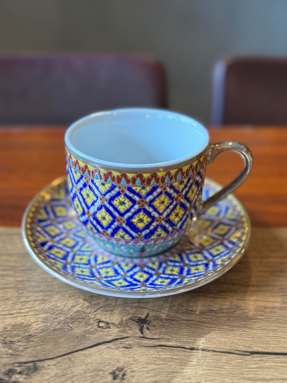 Benjarong Coffee Cup and Saucer (G)