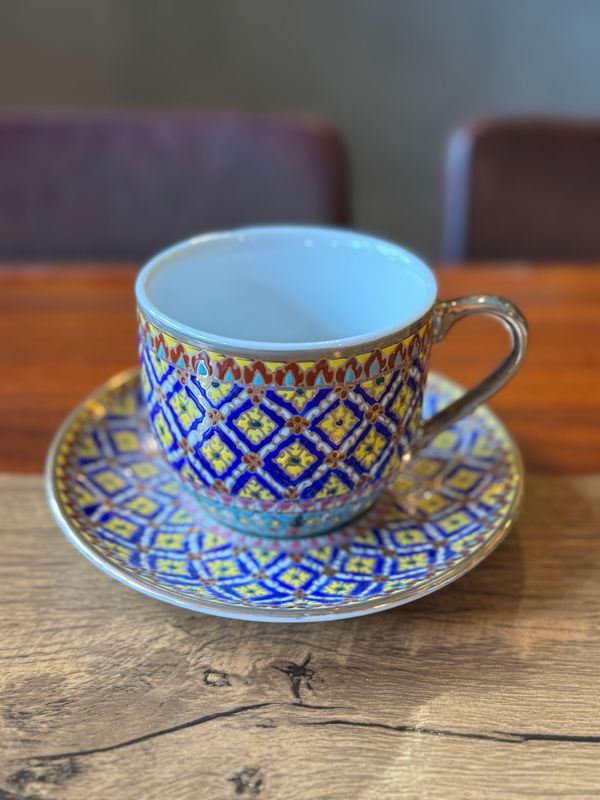 Benjarong Coffee Cup and Saucer (G)