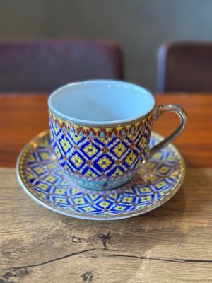 Benjarong Coffee Cup and Saucer (G)