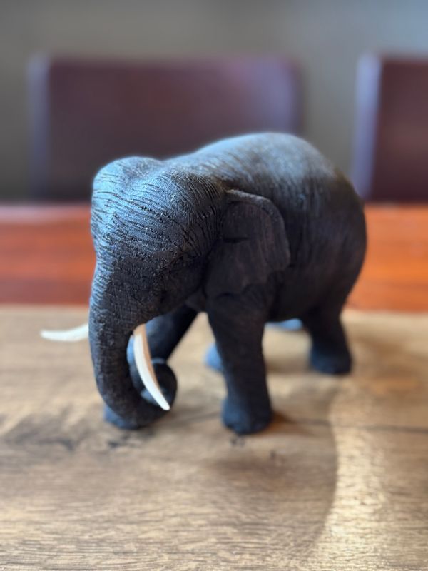 Hand Carved Wooden Elephant (C)