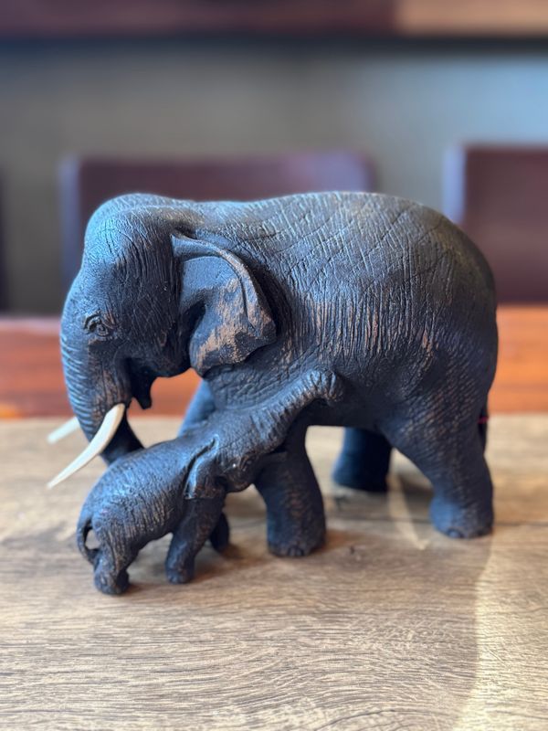 Hand Carved Wooden Elephant (E)