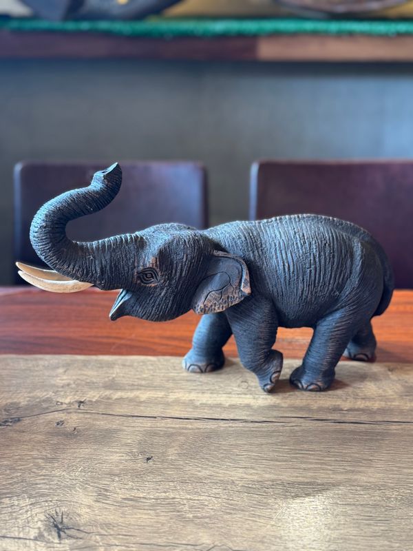 Hand Carved Wooden Elephant (I)