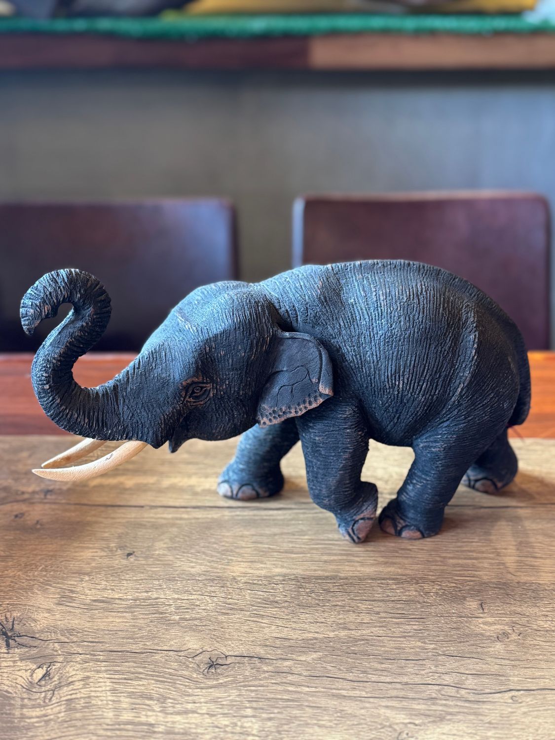 Hand Carved Wooden Elephant (J)