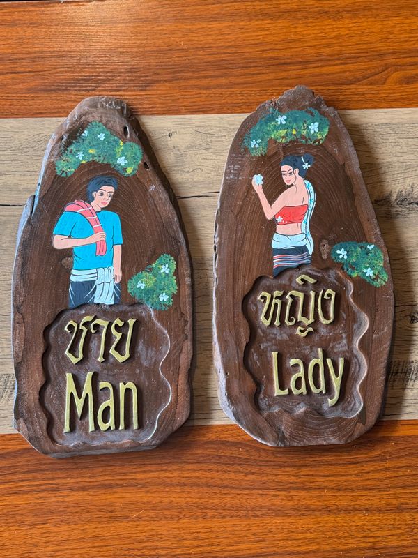 Wooden Toilet Signs (set of 2)