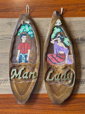 Wooden Toilet Signs (set of 2)