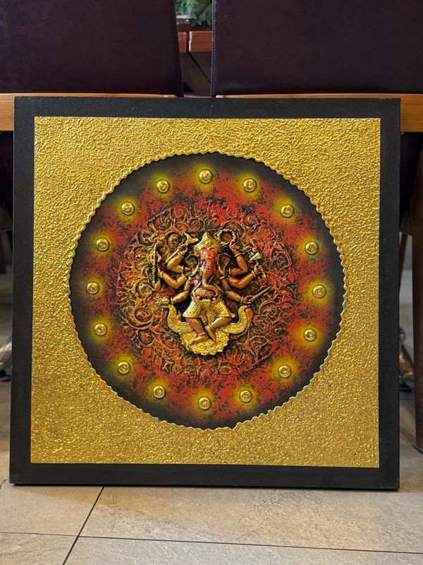 Lord Ganesh, 3D Acrylic Painting on Canvas