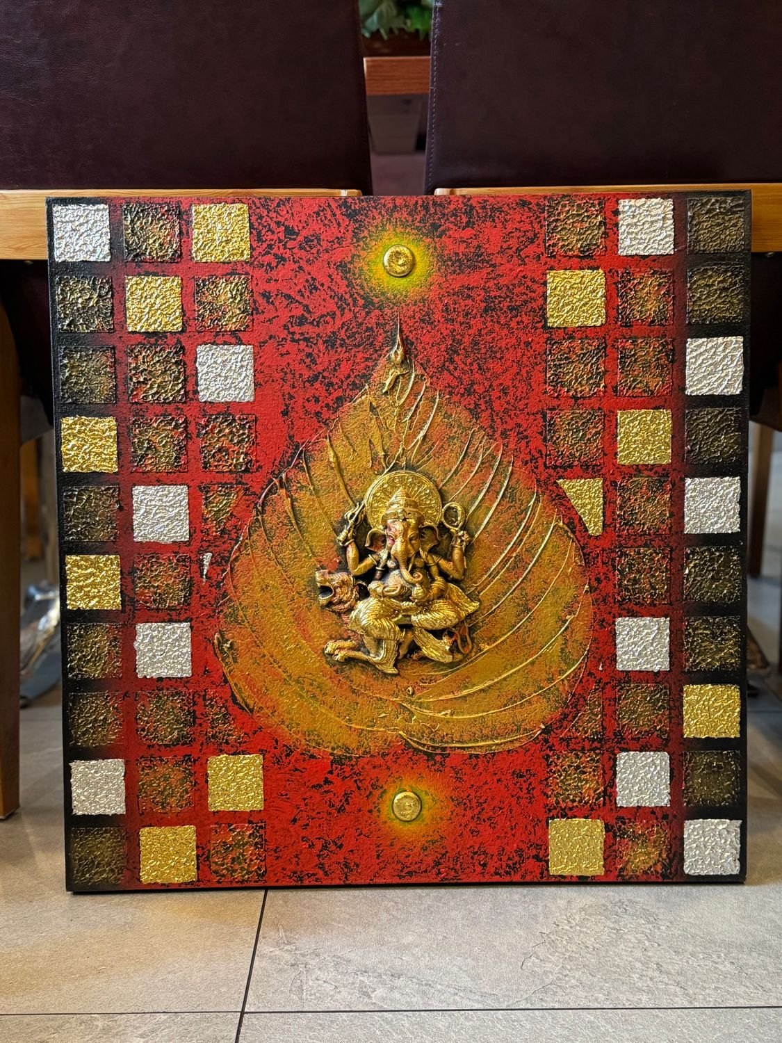 Lord Ganesh, 3D Acrylic Painting on Canvas