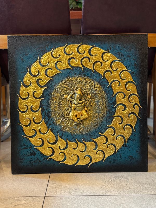Lord Ganesh, 3D Acrylic Painting on Canvas