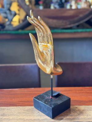 Wooden Buddha Gold Hand (M)
