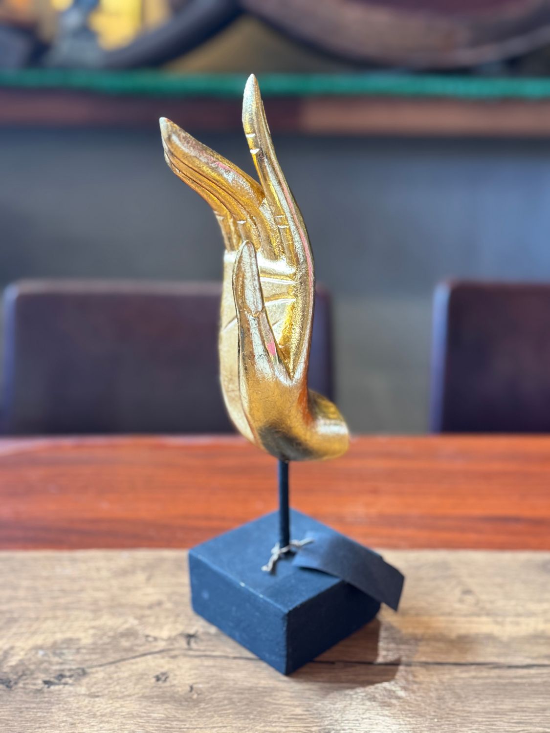 Wooden Buddha Gold Hand (S)