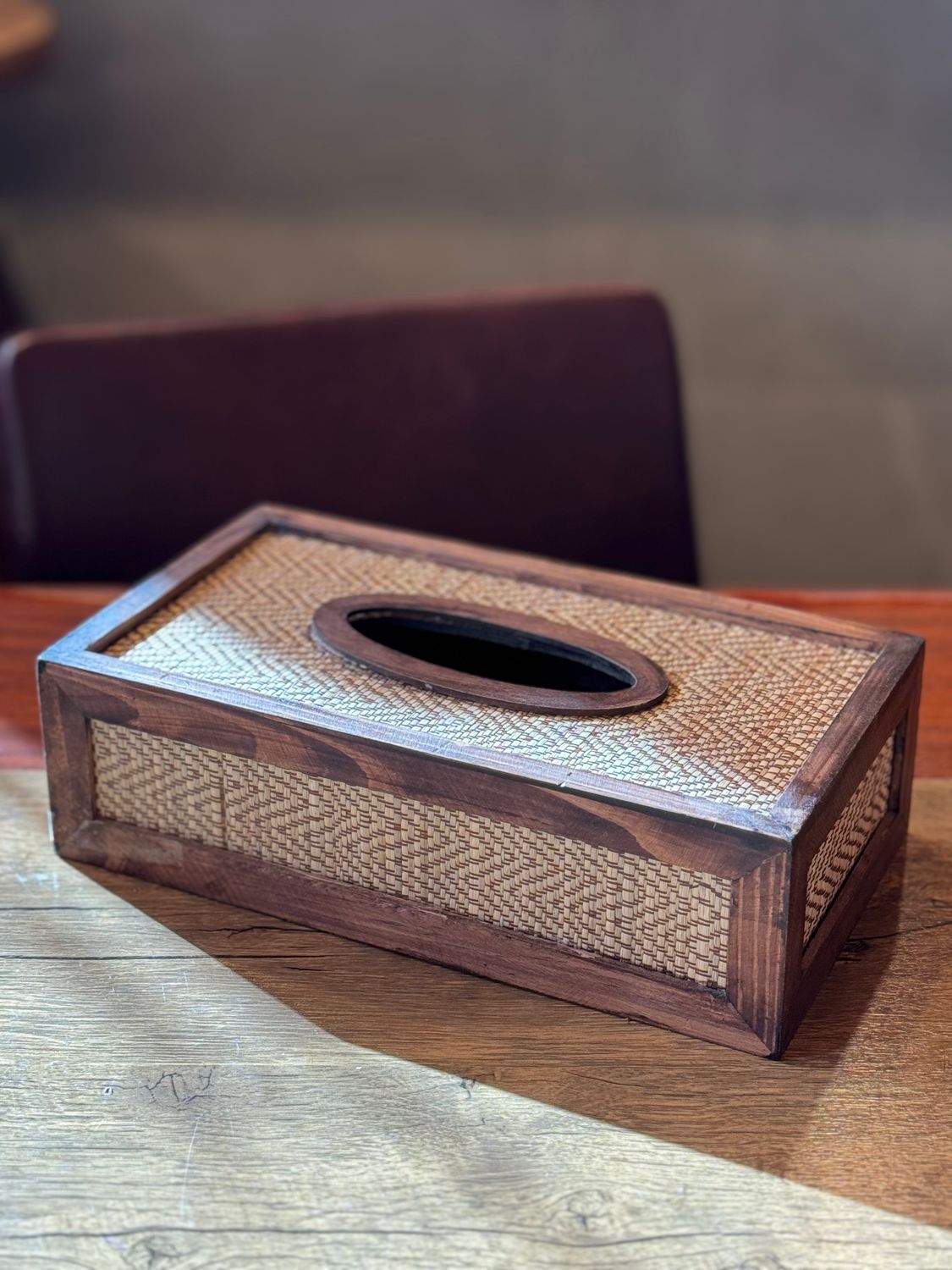 Handmade Reed&amp;Wooden Tissue Box