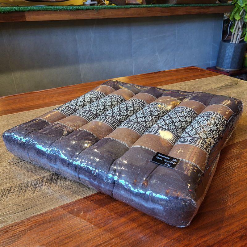 Handmade Thai seat cushion - Brown