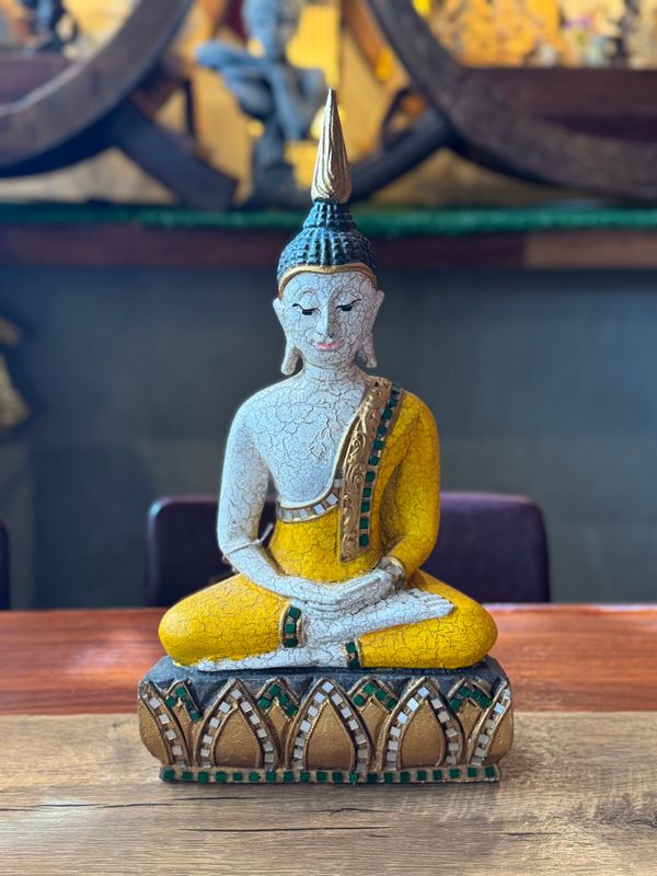 Hand Carved Wooden Meditation Buddha