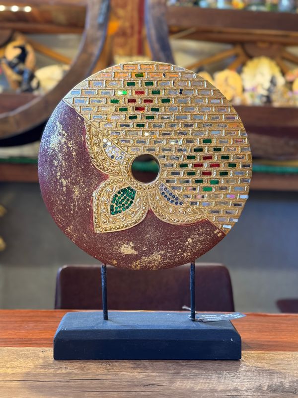 Handmade Wooden Medallion with glass finish