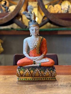 Hand Carved Wooden Meditation Buddha