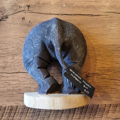 Handmade wooden Elephant bum - Large dark bum