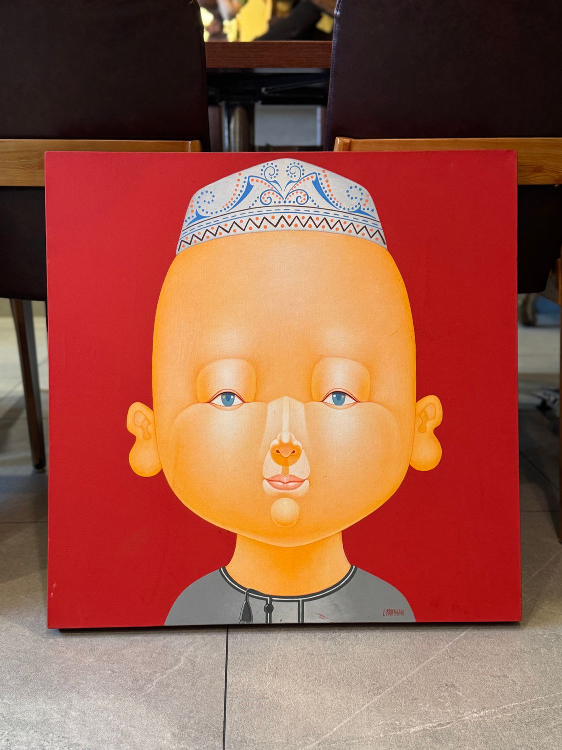 Acrylic on Canvas Painting, Boy Monk