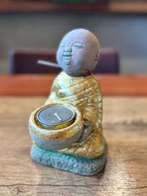 Handmade Terracotta Tea Light Candle Holder, Monk (B)