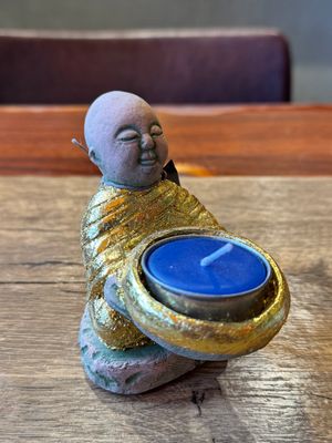 Handmade Terracotta Tea Light Candle Holder, Monk (D)