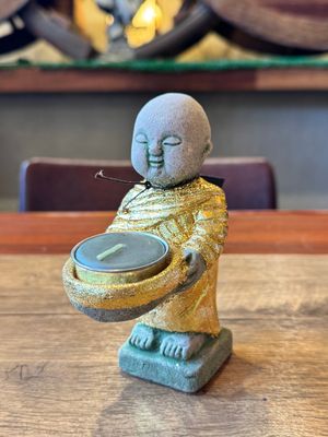 Handmade Terracotta Tea Light Candle Holder, Monk (C)