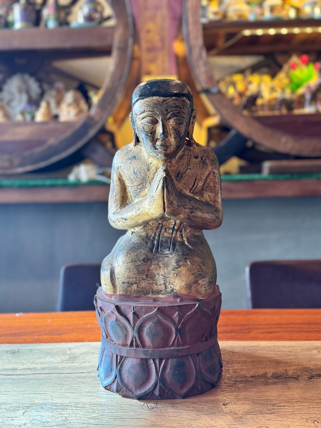 Hand Carved Teak Wood Monk