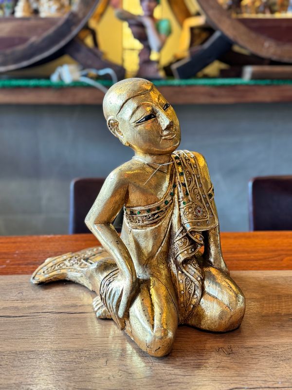 Hand Carved Teak Wood Sariputta