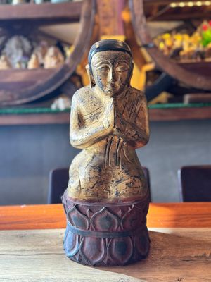 Hand Carved Teak Wood Monk
