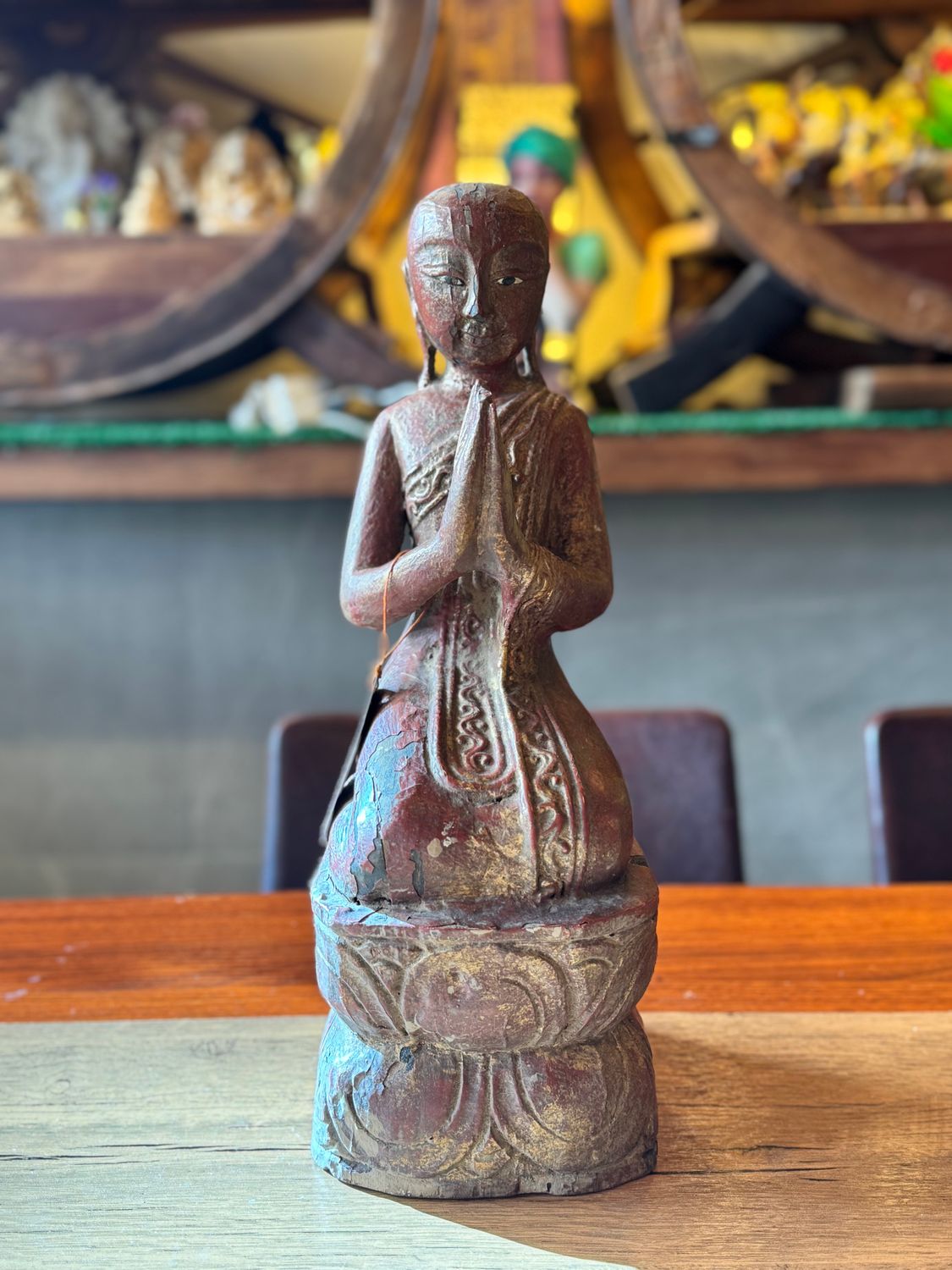 Hand Carved Old Burmese Monk