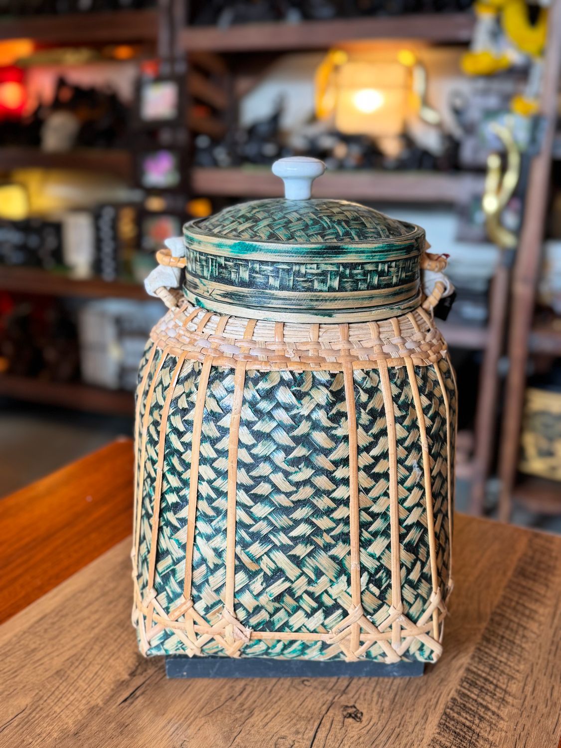 Bamboo Decorative Basket with Lid