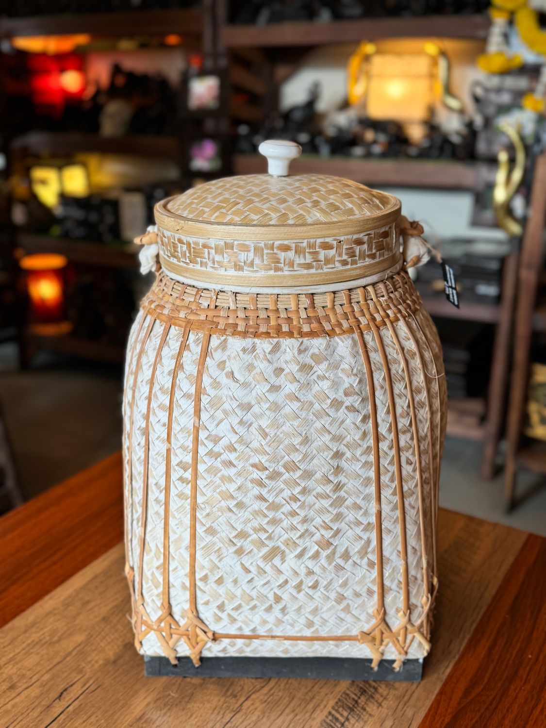 Bamboo Decorative Basket with Lid