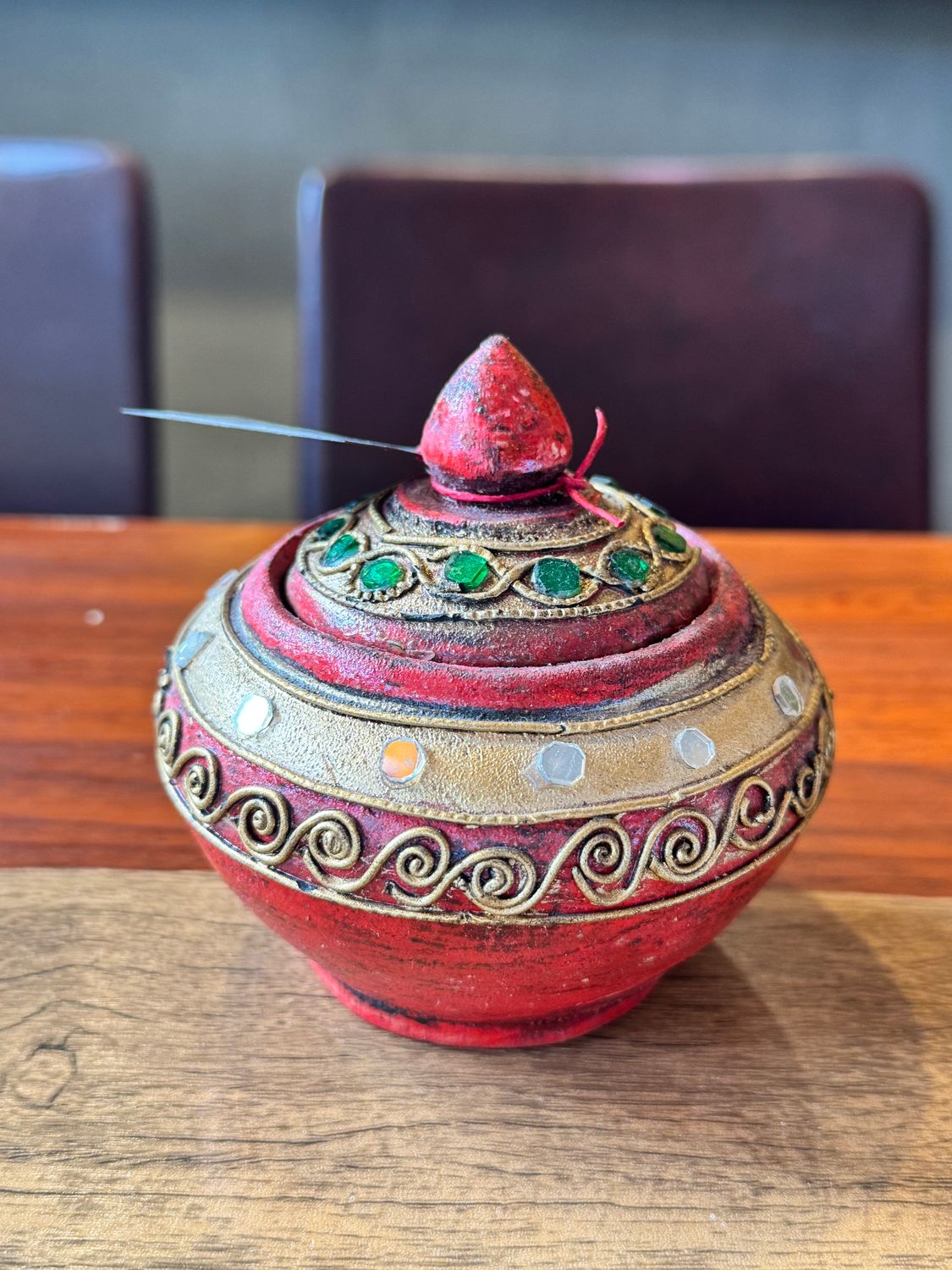 Handmade Wooden Deco Urn