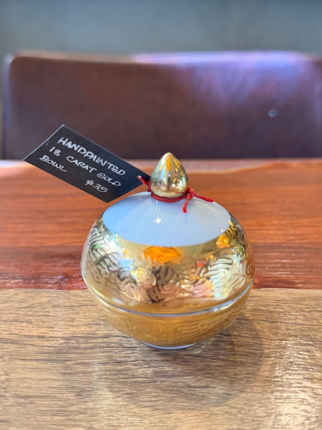 Hand Painted 18 Carat Gold Bowl with Lid (S)