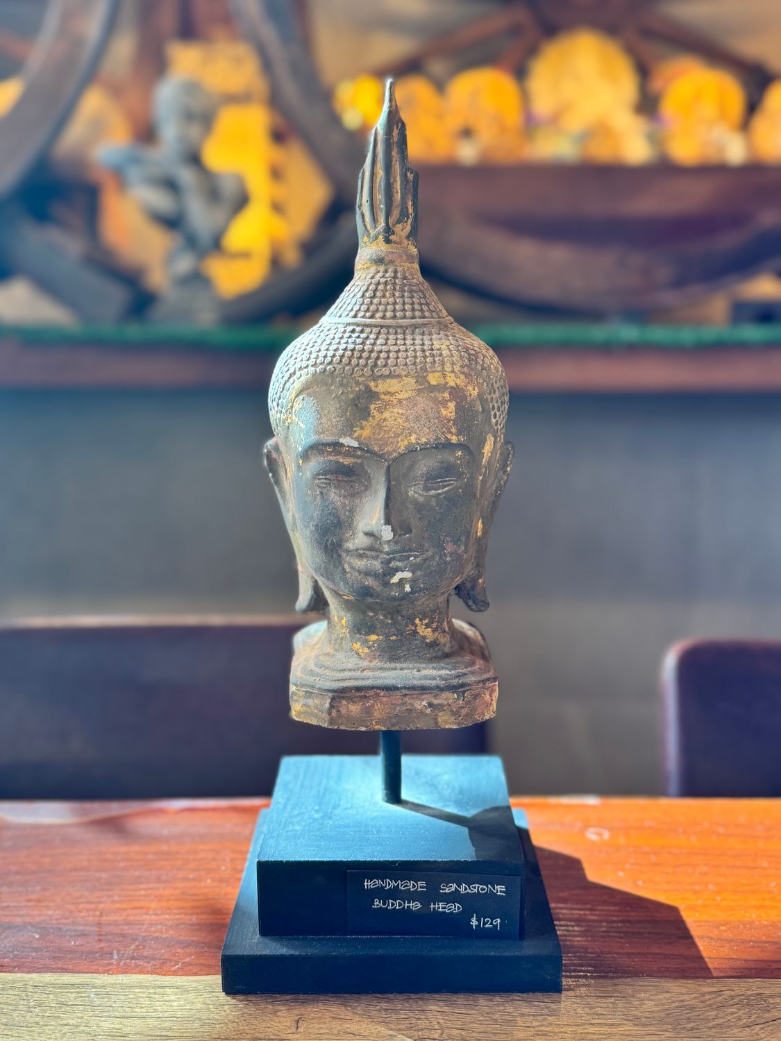 Handmade Sandstone Buddha Head Statue