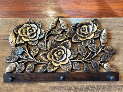 Teakwood Triple Wall Hooks, Hangers