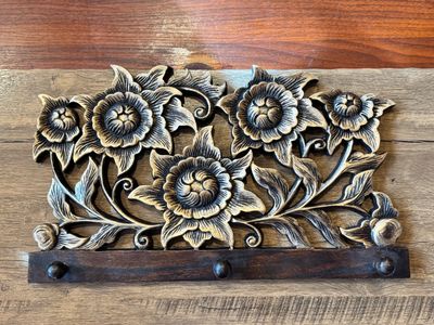 Teakwood Triple Wall Hooks, Hangers