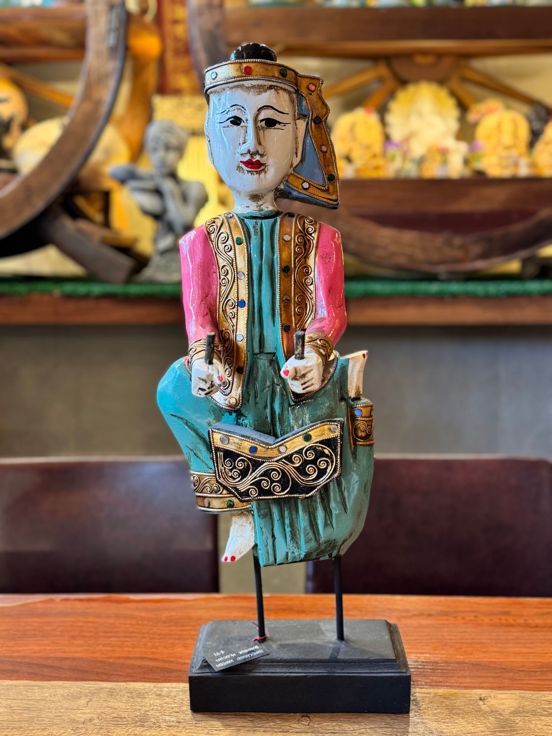 Hand Carved Wooden Burmese Musician (Xylophone)