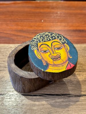 Hand Painted Wooden Buddha Box