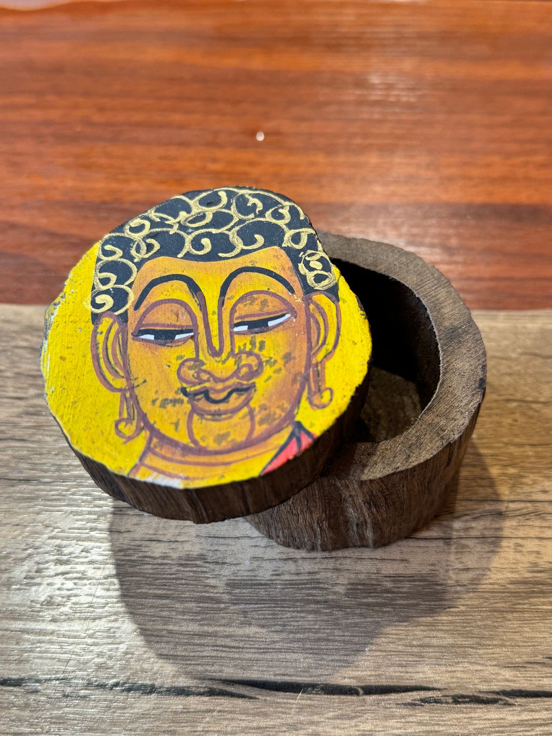 Hand Painted Wooden Buddha Box
