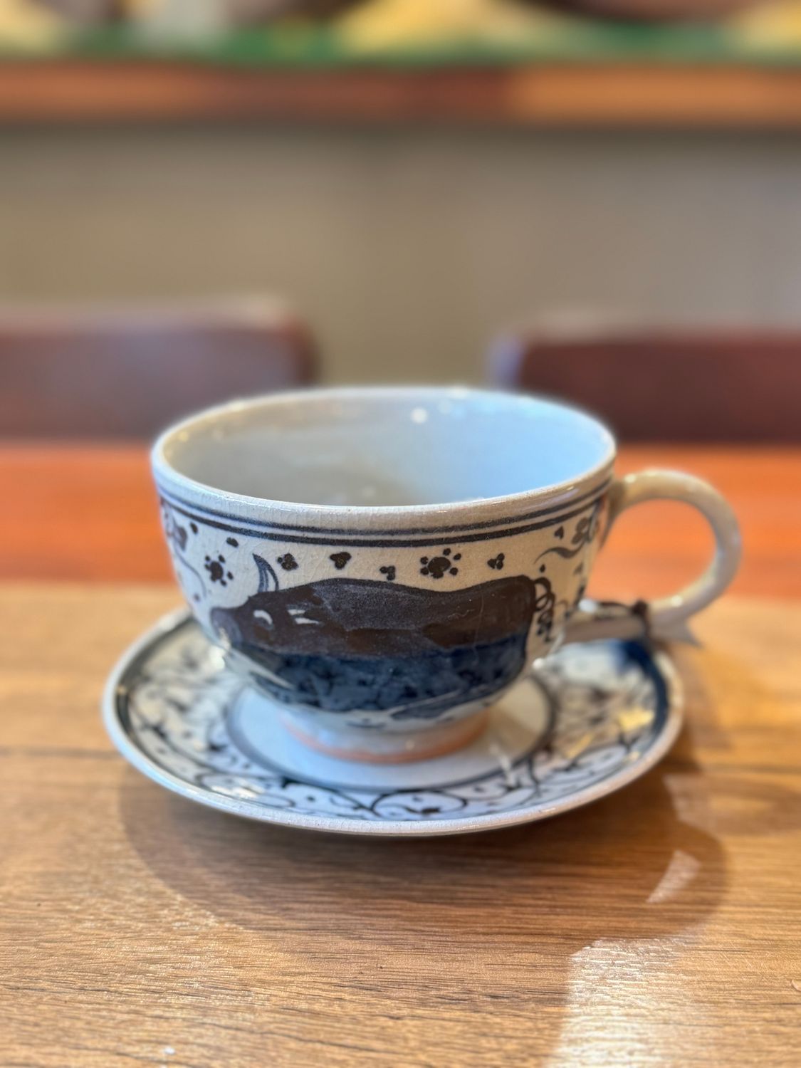 Ceramic Wiang-Khalong Coffee Cup with Coaster