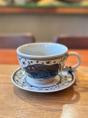 Ceramic Wiang-Khalong Coffee Cup with Coaster