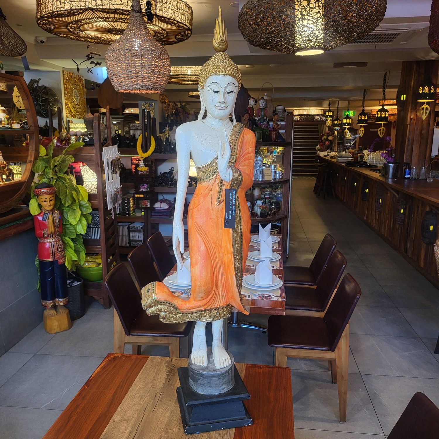 Standing Buddha - Orange robe 1.25 M