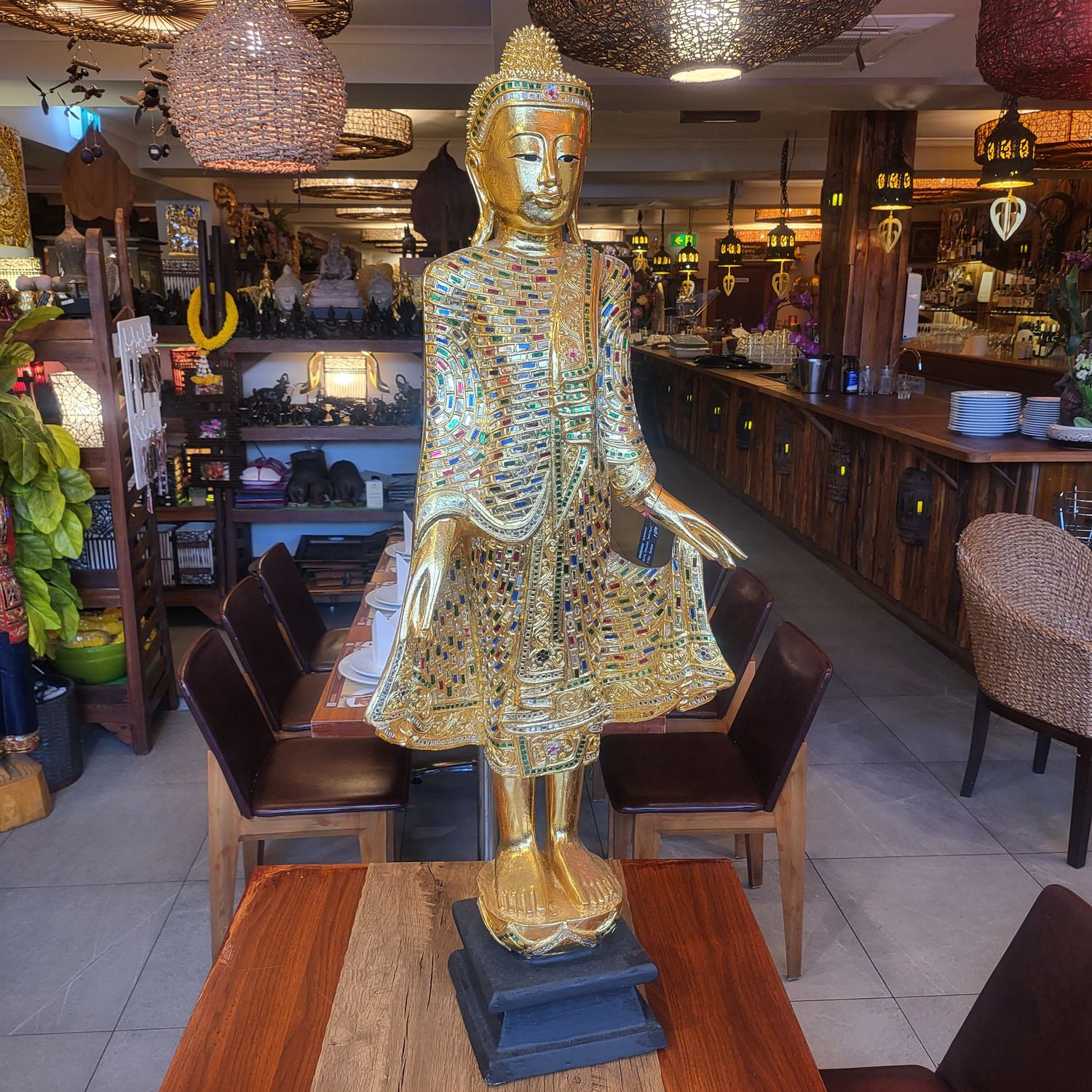 Standing Buddha - gold painted 1.15 M