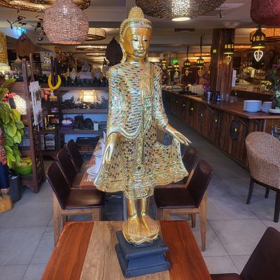 Standing Buddha - gold painted 1.15 M